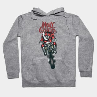 santa clause riding motorcycle Hoodie